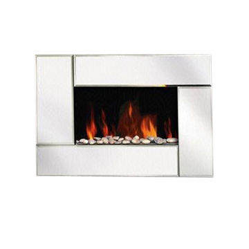 Flat Mirror Tempered Glass Electric Fireplace With Remote Control