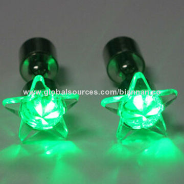 green led earrings