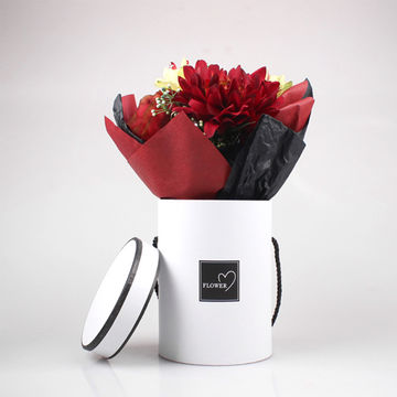 Round Flower Boxes Bouquet Vases Florist Plants Gift Present Packing Paper Boxes