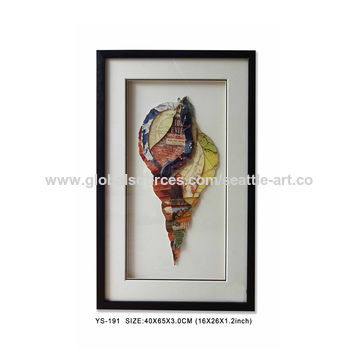 Download China New Design 3d Paper Artwork Collage Framed Wall Art Conch Vertical On Global Sources 3d Paper Artwork Artwork Collage Framed New Design Artwork