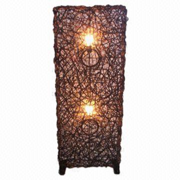 Floor Lamp Made Of Indigenous Materials Such As Abaca And Nito