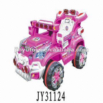 pink ride on car with remote control