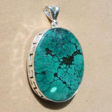 silver turquoise pendant