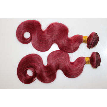 China 100 Virgin Burgundy Color Brazilian Hair Weave From Qingdao