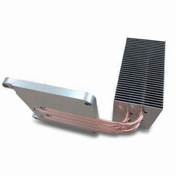 Heat Pipe Heat Sink With Snapped Fins And Aluminum Base By