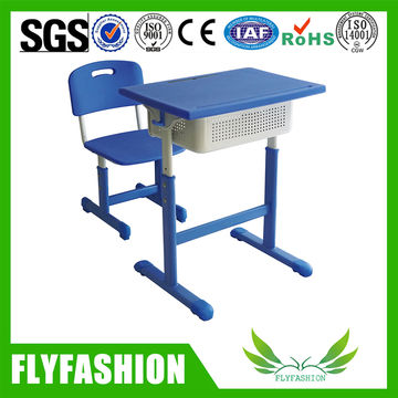 China Abs Height Adjustable Single Desk And Chair Set Metal Frame