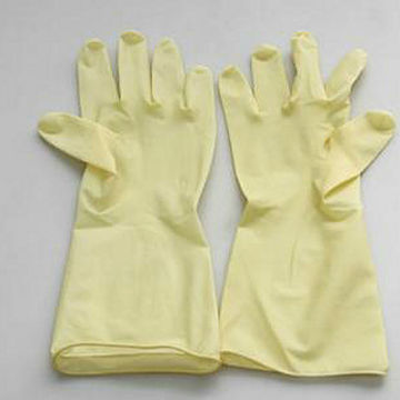 yellow surgical gloves