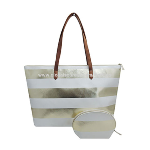 metallic beach bag