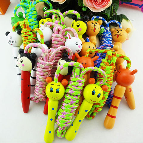 Animal Jump Rope China Cheap Kids Fitness Equipment Animal Cartoon Wooden Skipping Jump ...