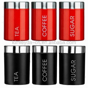 3pcs Modern Kitchen Tea Sugar Coffee Storage Jars With Stainless Steel Lid Global Sources