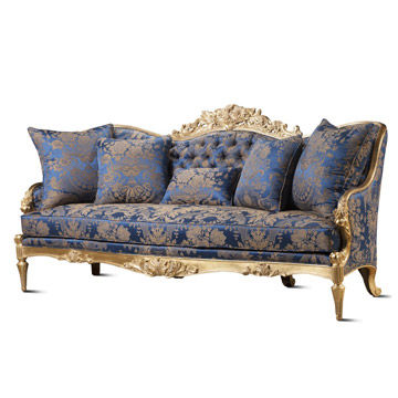 Barbara 3 Seater Sofa In Printed Fabric And Tatum Gold Global Barbara 3 Seater Sofa In Printed Fabric