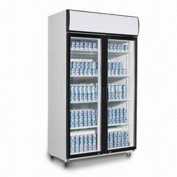 Display Fridge With Sliding Door 870mm Width Fan Cooling