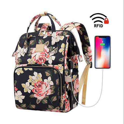 floral laptop backpack