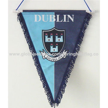 China Satin Fabric Pennant Of Customer Logo Flag Banner From