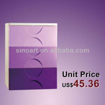 3 Drawer Plastic Storage Cabinet Purple Color Series Global Sources