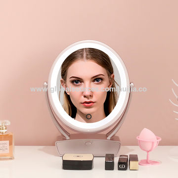 Global Sources China Double Sides Round Shape Makeup Mirror Lighted Makeup Mirror With Storage Box Lighted Makeup Mirrors Smart Mirror Cosmetic Mirror