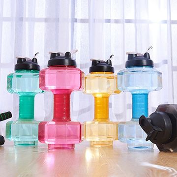 2.2L Dumbbells Strong Water Drinks Bottle BPA Free Plastic Gym Sports Shaped Fit
