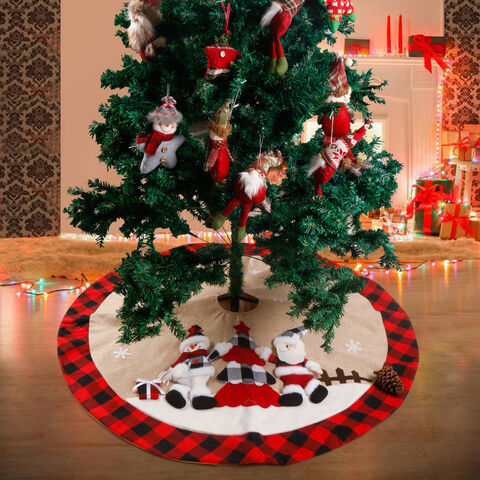 black plaid christmas tree skirt