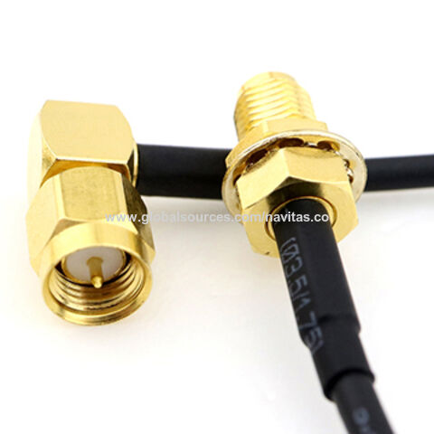 Taiwan Male Female Right Angled Connector Custom Made Coaxial Rg174 U 26awg Cable Assembly On Global Sources Rf Sma Connector Coaxial Cable Cable Assembly