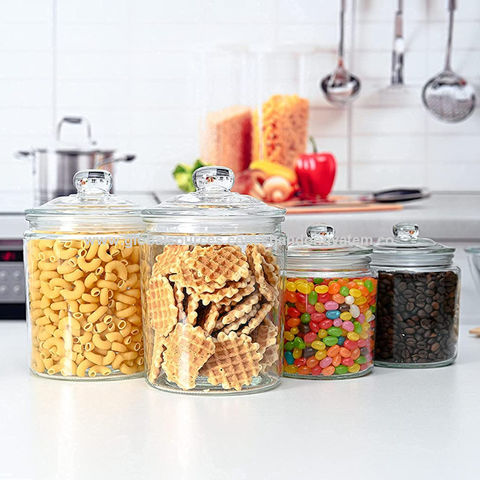 China Glass Candy Jars With Airtight Glass Lid 64oz 32oz Large Capacity Glass Mason Jars Glass Cookie Jars On Global Sources Storage Cans Food Jar Sealed Jar