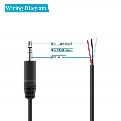 china oem 35mm male plug to bare wire open end cable trs 3