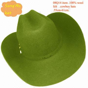 green felt cowboy hat