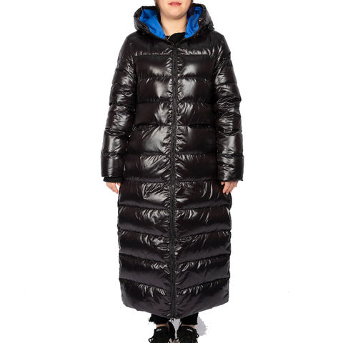 shiny black puffer jacket women