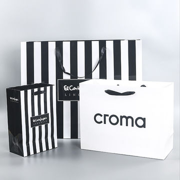 Download China White Black Stripe Glossy Paper Bag Glossy Paper Clothing Bag Ribbon Handle Bag On Global Sources Black Strip Paper Bag Clothing Bag Handle Bag