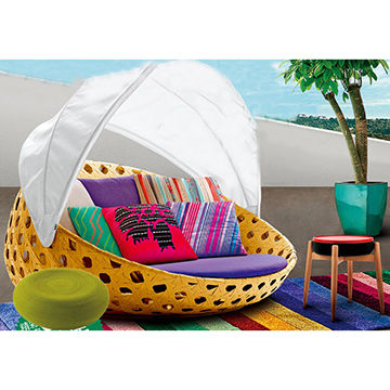 China Outdoor Sun Bed Rattan Lounger With Canopy On Global Sources Outdoor Lounger China