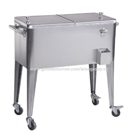 stainless steel cooler on wheels