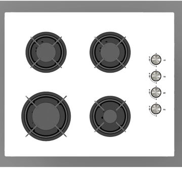 China 60cm Built In Gas Hob White Enamel Pan Support Chinese Or