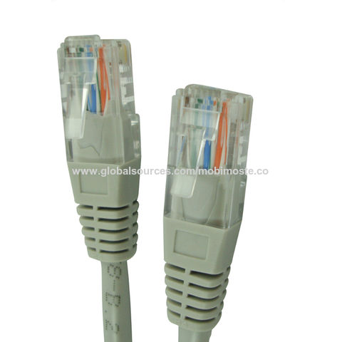 25/' Foot Grey Molded Cat5e Network Cable Gold Plated RJ45 Cat 5e Ethernet 26AWG