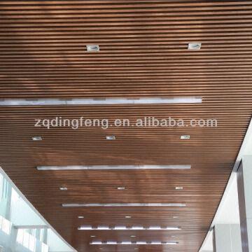 Wood Aluminum U Shape Strip Ceiling For Office Building Global