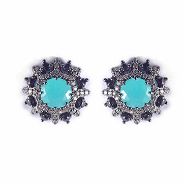 China Destiny Blue Snowflake Fashion Nickel Free Stud Earrings Fashion Nickel Free Stud Earrings China