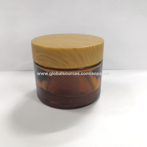 Download China 30g Cosmetic Jars Packaging 50g Amber Color Cream Jar With Wooden Finish Plastic Cap Oem On Global Sources Cosmetic Bottle 50g Amber Cream Jar Wooden Color Cap