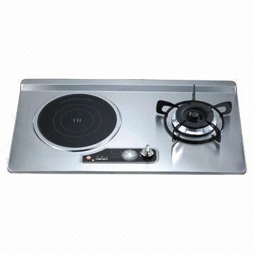 Stainless Steel Induction Gas Range china 2 burners gas stove with stainless steel panel 1 induction stove 1 gas