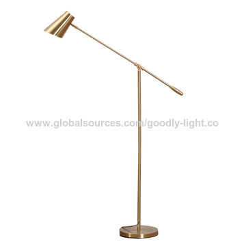 China Arc Metal Floor Lamp Height Adjustable Antique Brass Finish Touch Dimmable Switch Led Light On Global Sources Portable Arc Floor Lamp Portable Led Light, Floor Lamp With Dimmer Switch And Adjustable Arm