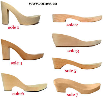 wooden soles and heels for shoes 