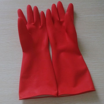 thick rubber gloves