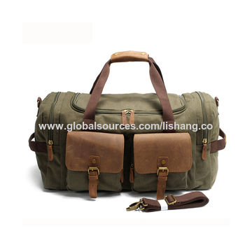 canvas leather weekender bag