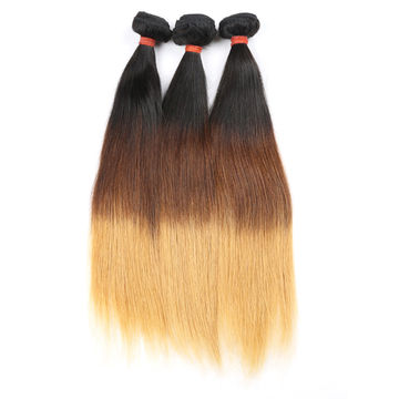 Mink And Fashionable Three Tone Ombre Human Hair Weave 8a