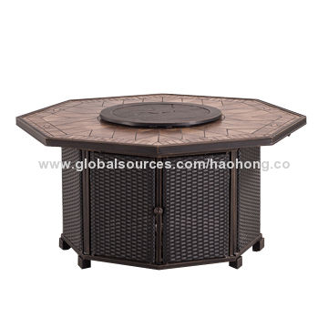 Outdoor Wicker Hexagonal Fire Pit Table Global Sources
