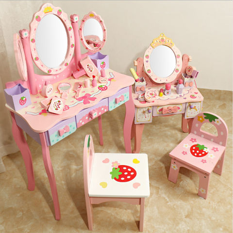 China Girl Princess Pink Cosmetics, Little Girl Dresser With Mirror