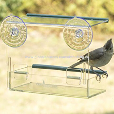 Window Bird Feeder With Removable Tray Strong Suction Cups