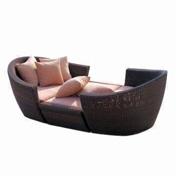 Outdoor Sun Lounger Sofa Bed Made Of Rattan With 1 2mm Outdoor Lounger China