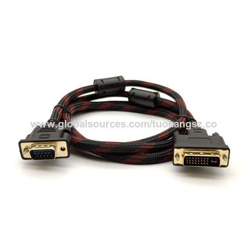 China Dvi To Vga Cable Dual Link Dvi I 24 5 Male To Vga Male Cable Adapter With Gold Plated On Global Sources Dvi Cable Extension Cable Vga Cable