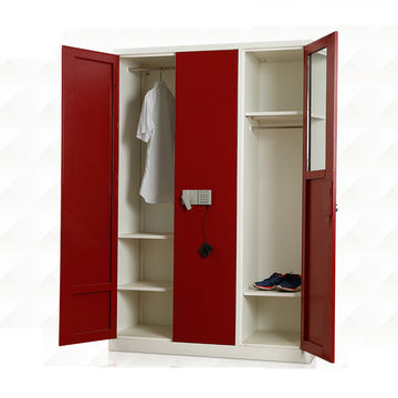 Ral Color Red Steel Clothes Locker Steel Cabinet For Bedroom