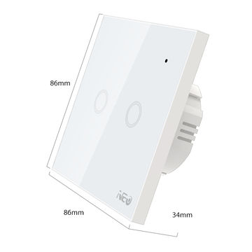 China Tuyasmart Remote Control Light Switches Touch Sensitive Switch Output 10a 45m Wifi Signal 2 Gang Eu On Global Sources