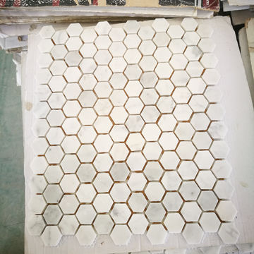 China 2 Waterjet Natural Stone, Bianco Carrara Hexagon Tile