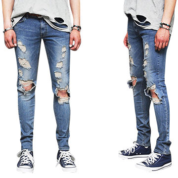 open knee ripped jeans